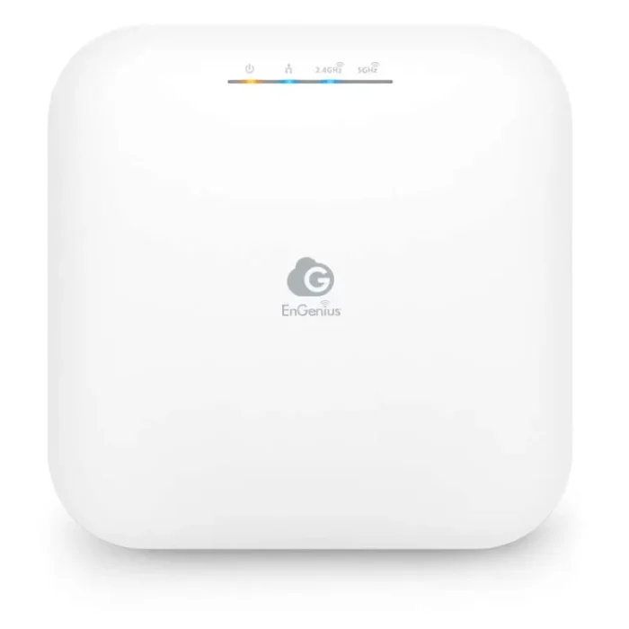 Punto di accesso wireless interno ECW220 gestito da cloud è dotato della tecnologia 802.11ax che amplia e amplia le funzionalità Wi-Fi e utilizza le funzionalità EnGenius Business Management e Access Point di EnGenius a livello aziendale e Access Point.