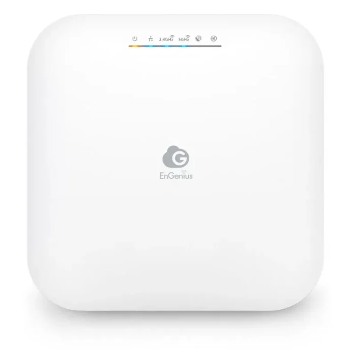 L'Access Point EnGenius ECW220S Wi-Fi 6 2x2 Indoor  supporta la doppia architettura 802.11ax Wi-Fi 6 simultanea, offrendo velocità supercharged fino a 1.200 Mbps (5 GHz) e fino a 600 Mbps (2,4 GHz).