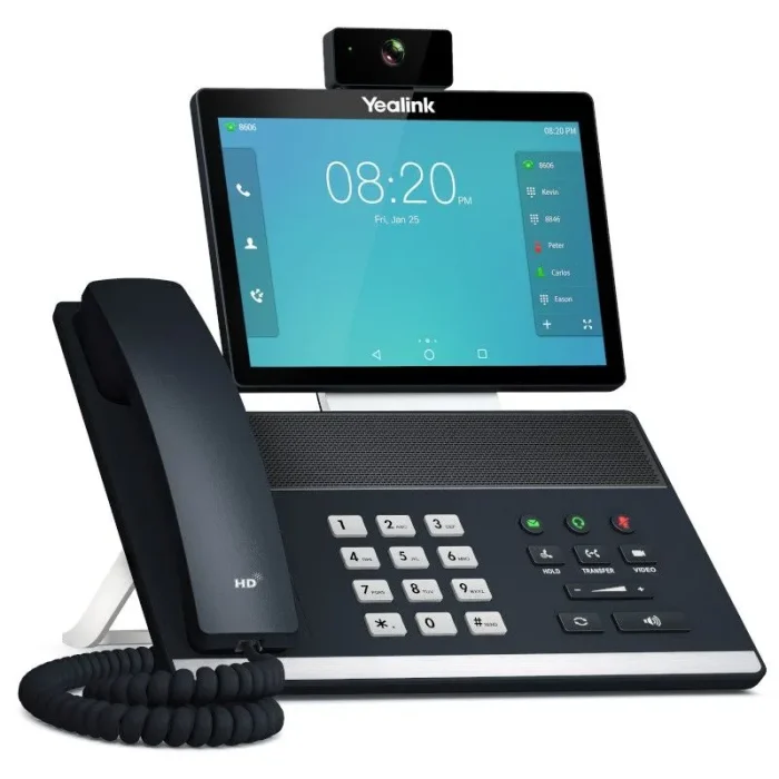 Telefono Yealink VP59 IP con telecamera e schermo tattile da 8" e sistema Android 7.1.