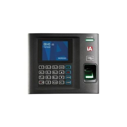 Lettore di impronte digitali biometrico iAccess i985-V3 con schermo touch e connettività avanzata.